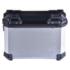 LGP 38L aluminium motorcycle pannier box set black mounted on adventure bike