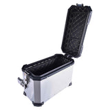 LGP 38L aluminium motorcycle pannier box set black mounted on adventure bike