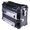 LGP 38L aluminium motorcycle pannier box set black mounted on adventure bike