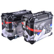 LGP 38L silencer cut aluminium motorcycle pannier box mounted on adventure bike