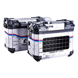LGP 38L white map line motorcycle pannier box for pet mounted on touring bike