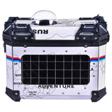 LGP 38L white map line motorcycle pannier box for pet mounted on touring bike