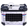 LGP 38L white map line motorcycle pannier box for pet mounted on touring bike
