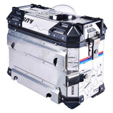 LGP 38L white map line motorcycle pannier box for pet mounted on touring bike