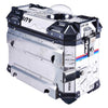 LGP 38L white map line motorcycle pannier box for pet mounted on touring bike
