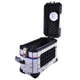 LGP 38L white map line motorcycle pannier box for pet mounted on touring bike
