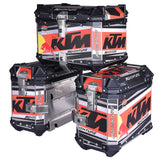 LGP KTM Adventure Pro pannier set with 45L top box and 38L side boxes mounted on adventure bike
