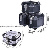LGP aluminium motorcycle pannier set black plane with 16L side boxes and 18L top box