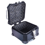 LGP aluminium motorcycle pannier set black plane with 16L side boxes and 18L top box