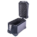 LGP aluminium motorcycle pannier set black plane with 16L side boxes and 18L top box