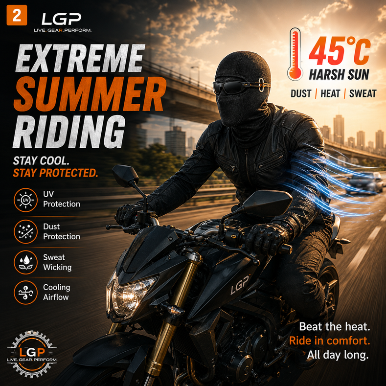 Main image: LGP Premium black balaclava with eyeglass slot
