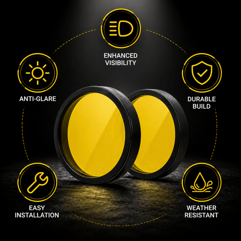 LGP 7 LED round fog lamp yellow filter cap cover pack of 2

