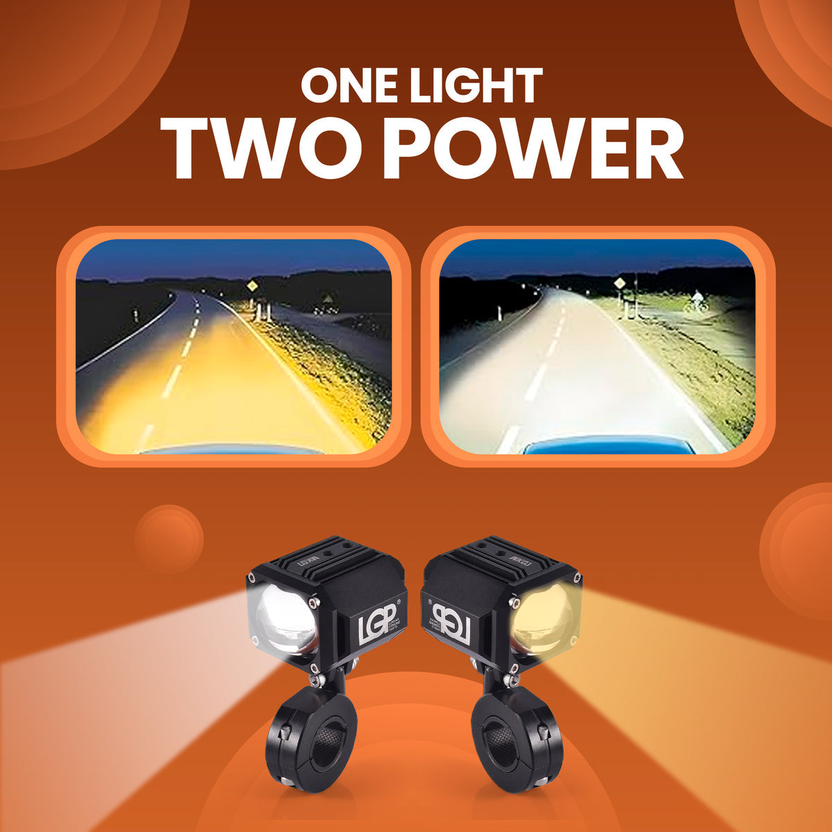 LGP MK07 dual beam motorcycle LED spotlight 80W