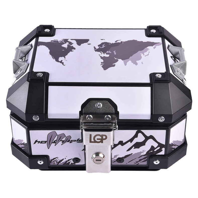 LGP 10L motorcycle top box white graphic design