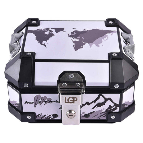 LGP 10L motorcycle top box white graphic design