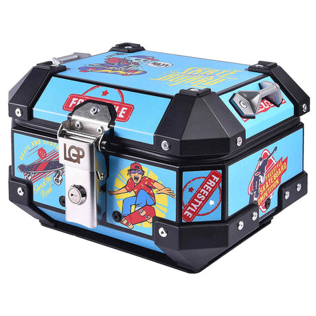 LGP 10L motorcycle top box white graphic design