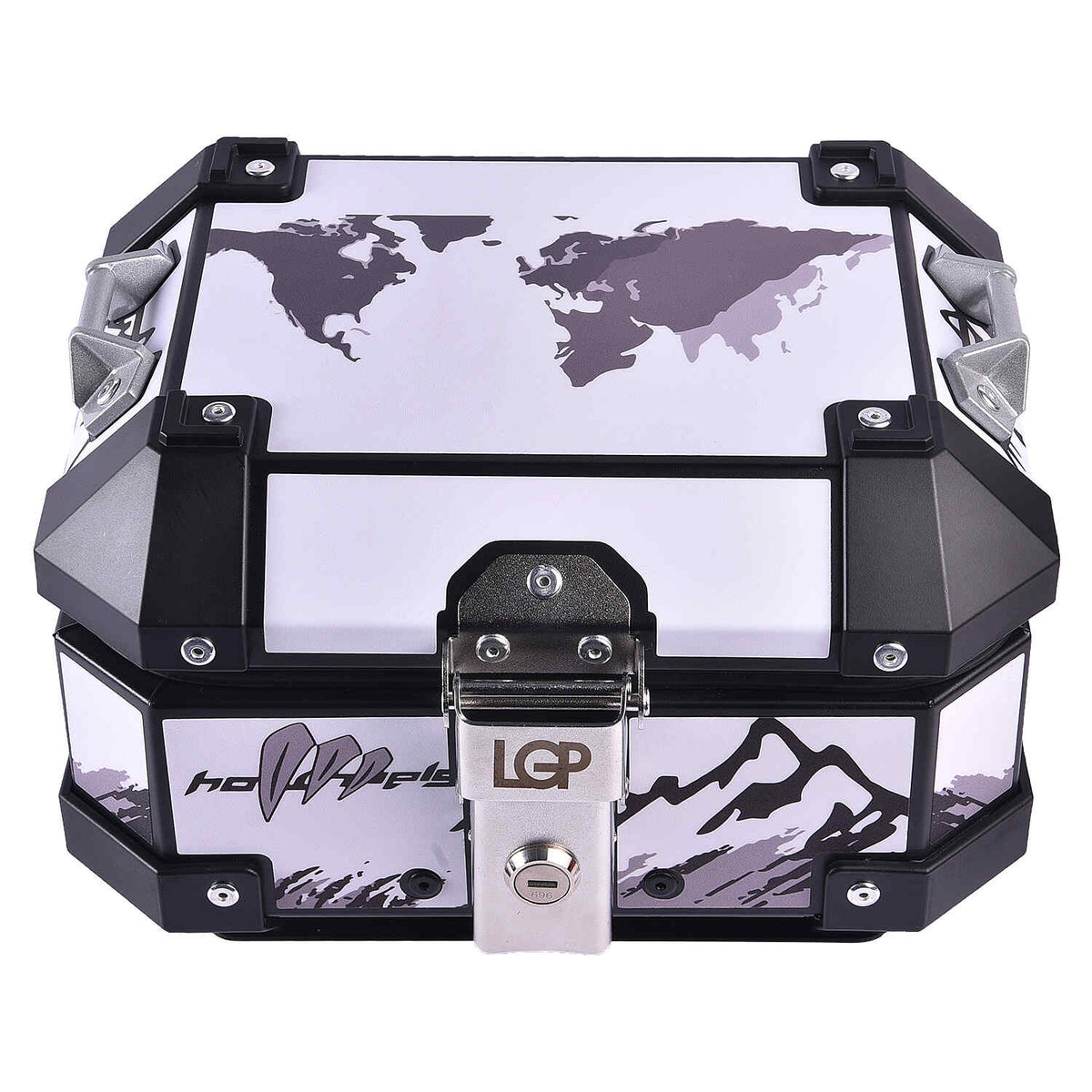 LGP 10L motorcycle top box white graphic design