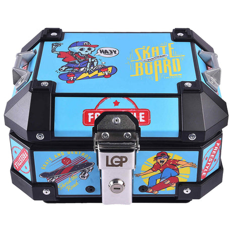 LGP 10L motorcycle top box white graphic design