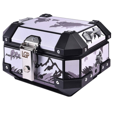 LGP 10L motorcycle top box white graphic design