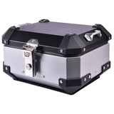 LGP 15L motorcycle top box silver variant installed on bike