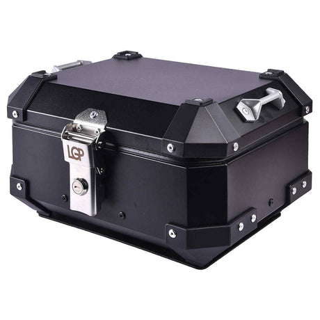 LGP 15L motorcycle top box silver variant installed on bike