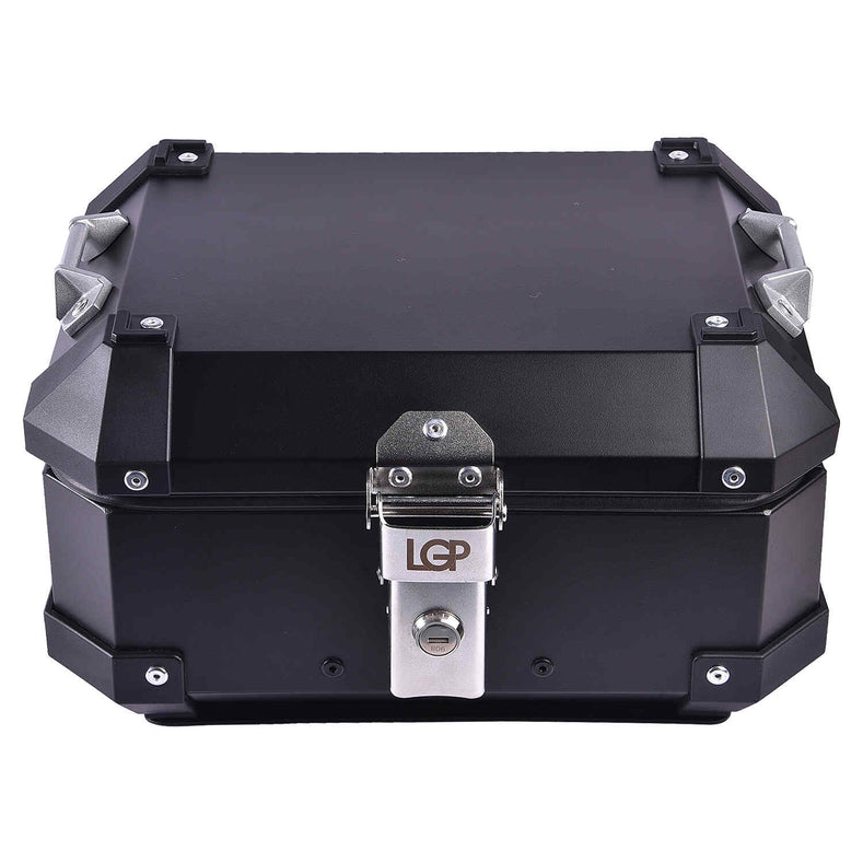 LGP 15L motorcycle top box silver variant installed on bike