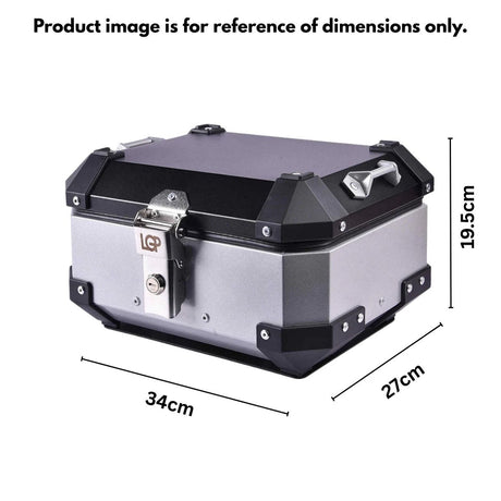 LGP 15L motorcycle top box silver variant installed on bike