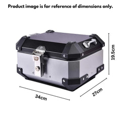 LGP 15L motorcycle top box silver variant installed on bike