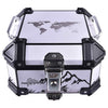 LGP 18L motorcycle top box white graphics installed on bike