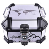 LGP 18L motorcycle top box white graphics installed on bike