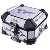 LGP 18L motorcycle top box white graphics installed on bike