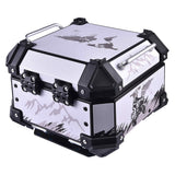 LGP 18L motorcycle top box white graphics installed on bike