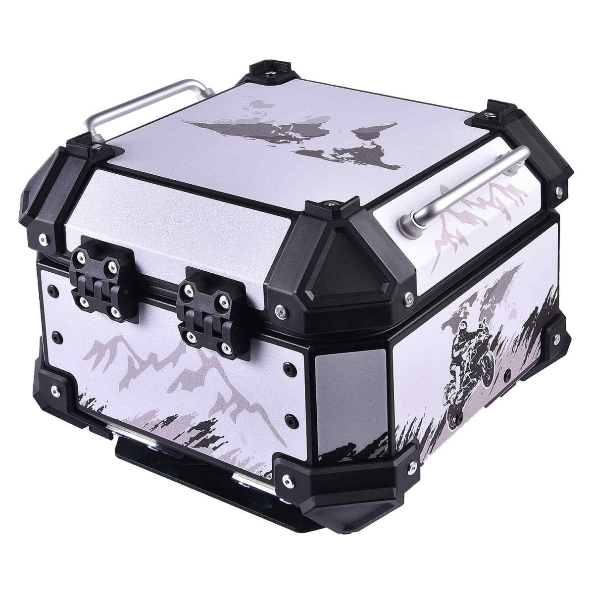 LGP 18L aluminum motorcycle top box with white graphics

