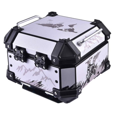 LGP 18L aluminum motorcycle top box with white graphics


