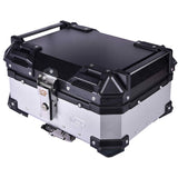 LGP 25L motorcycle top box silver variant installed on bike