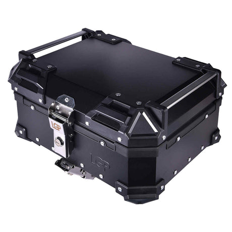 LGP 25L motorcycle top box silver variant installed on bike