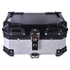 LGP 25L motorcycle top box silver variant installed on bike