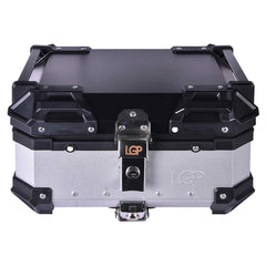 LGP 25L motorcycle top box silver variant installed on bike