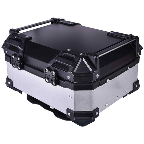 LGP 25L motorcycle top box silver variant installed on bike