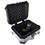 LGP 25L motorcycle top box silver variant installed on bike