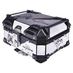 LGP 25L motorcycle top box white graphic installed on bike
