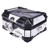 LGP 25L motorcycle top box white graphic installed on bike