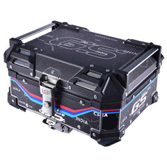 LGP 25L motorcycle top box white graphic installed on bike
