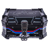 LGP 25L motorcycle top box white graphic installed on bike