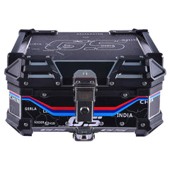 LGP 25L motorcycle top box white graphic installed on bike