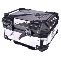 LGP 25L motorcycle top box white graphic installed on bike