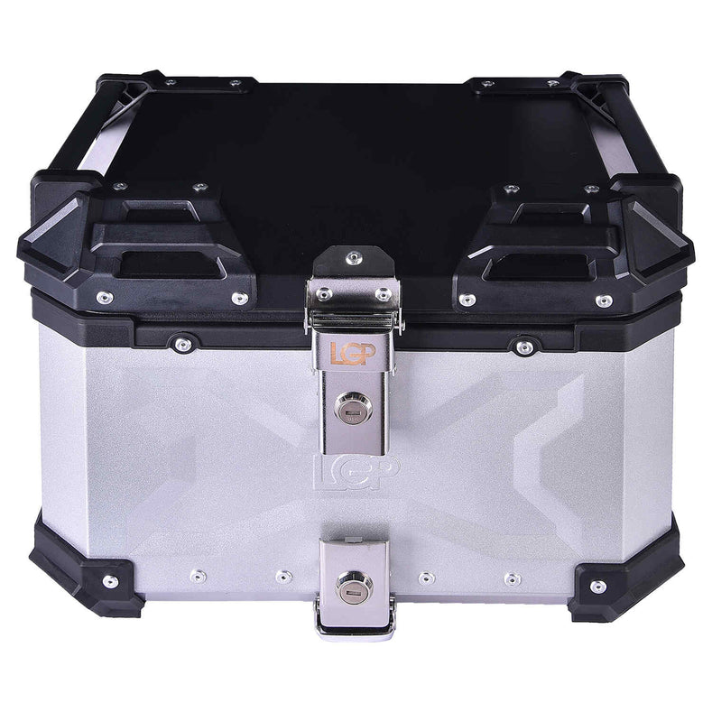 LGP 36L Type X silver motorcycle top box with backrest