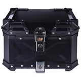LGP 36L Type X aluminium motorcycle top box with backrest silver

