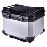 LGP 36L Type X aluminium motorcycle top box with backrest silver

