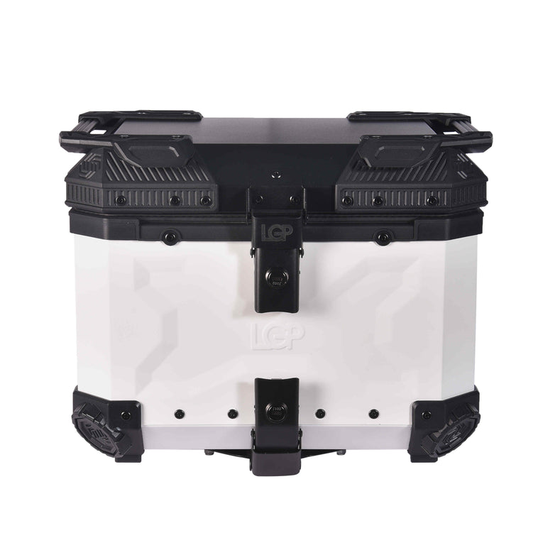 LGP 36L white motorcycle top box installed on bike